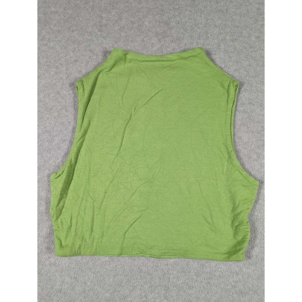 Naked Wardrobe Women Top Large Mock‎ Neck Crop Sleeveless Stretch